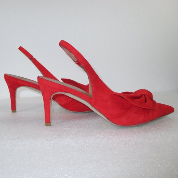 NORDSTROM RACK RED SUEDE SLING BACKS - Picture 6 of 14
